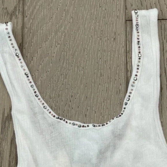 VINTAGE Abercrombie fitch sequin cotton lace tank Cami Tank Top Strappy … - Picture 8 of 9